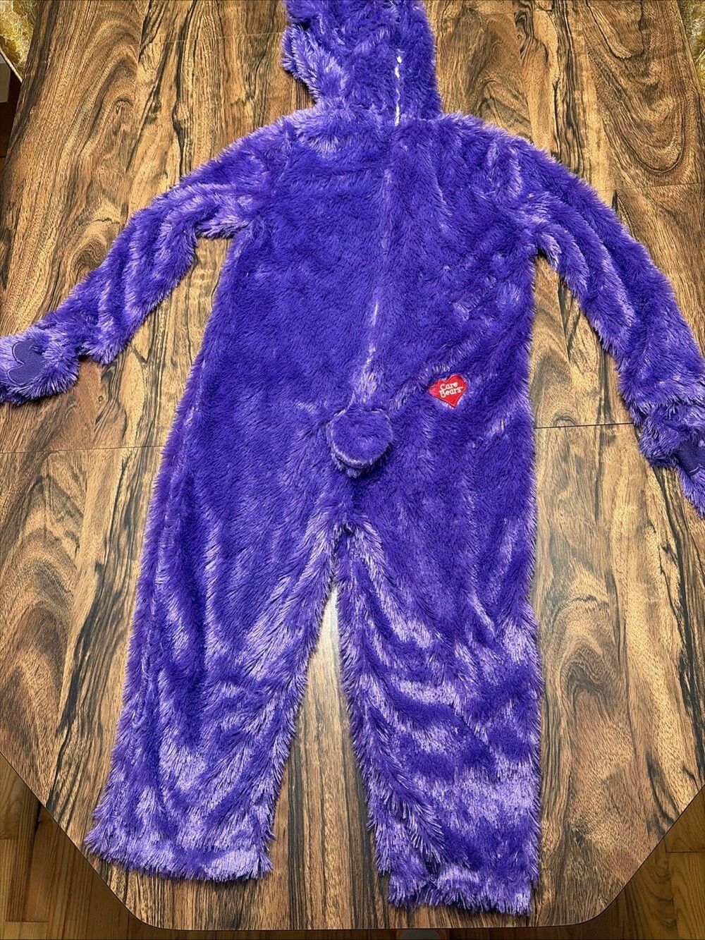 Care Bears Jumpsuit Child Small Purple Share Bear Costume Furry Flip Mitt Hooded - Picture 12 of 14